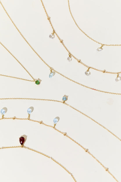 Kette aus 18K Gold mit weißem Topas