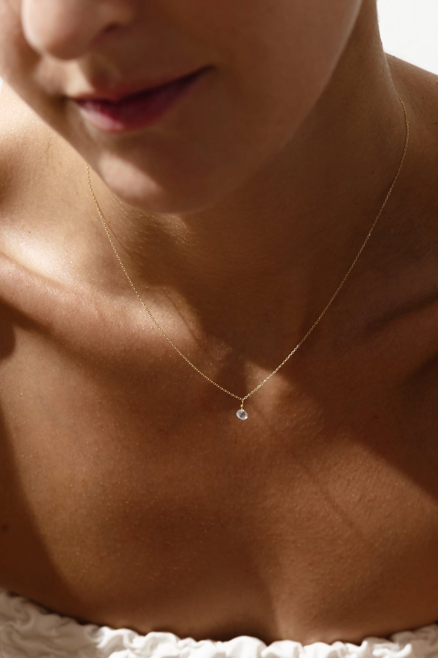 Kette aus 18K Gold mit weißem Topas