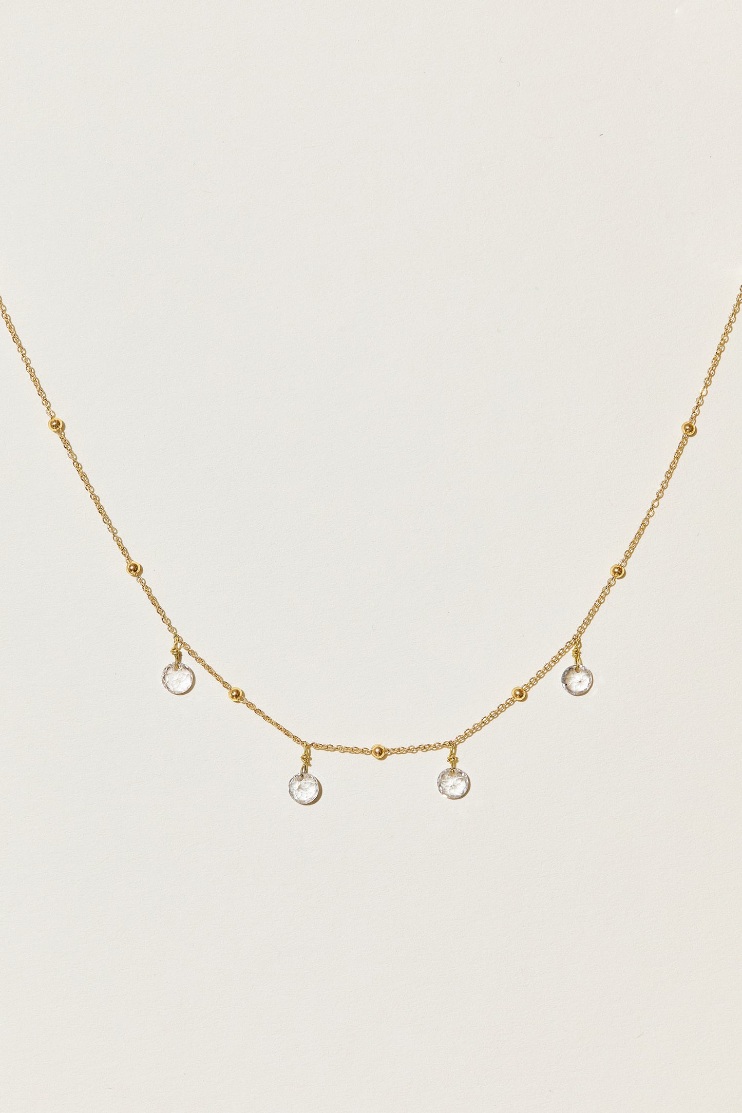 Liabelle 18K Goldkette mit 4 weißen Topasen