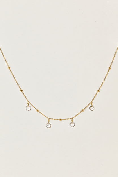 Liabelle 18K Goldkette mit 4 weißen Topasen